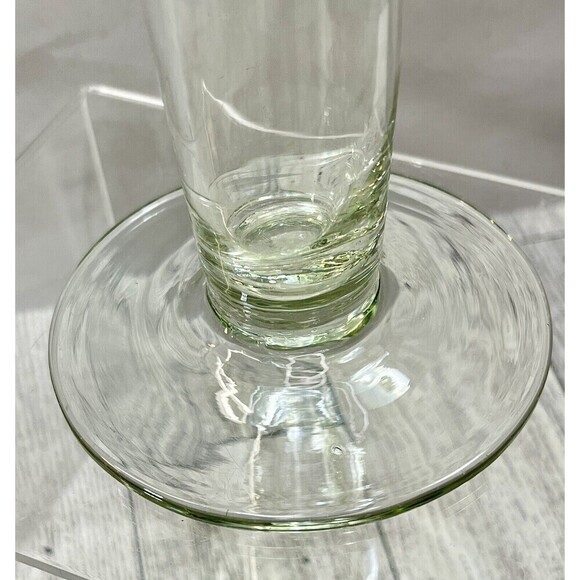 Vintage Mid Century Vase Venetian Tall Fluted Hand Blown Glass Clear - Picture 5 of 11